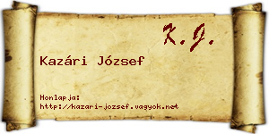 Kazári József névjegykártya