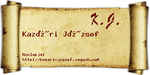 Kazári József névjegykártya